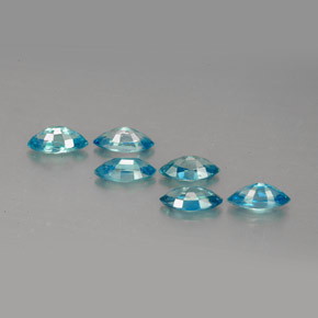 Zircone naturale blu da  ct, marchesa, VVS