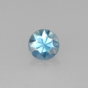 Zircone naturale blu da 0,68 ct, taglio rotondo, VS