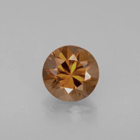 Zircone naturale arancione da 0,89 ct, taglio rotondo, VVS