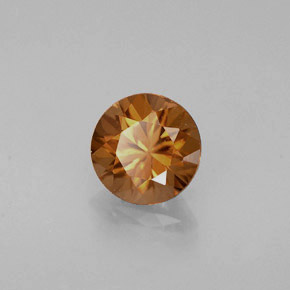 Zircone naturale arancione da 0,89 ct, taglio rotondo, VVS