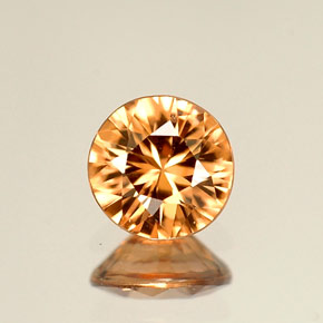 Zircone naturale arancione da 0,92 ct, taglio rotondo, VVS
