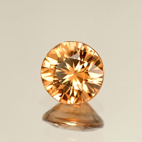 Zircone naturale arancione da 0,92 ct, taglio rotondo, VVS
