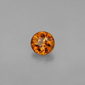 Zircone naturale arancione da 0,91 ct, taglio rotondo, VVS-VS