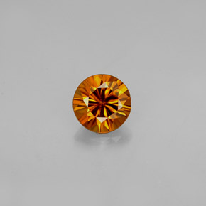 Zircone naturale arancione da 0,90 ct, taglio rotondo, VVS