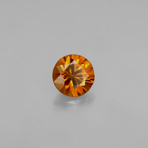 Zircone naturale arancione da 0,90 ct, taglio rotondo, VVS