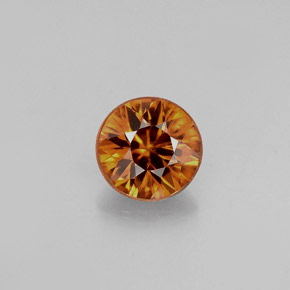 Zircone naturale arancione da 0,99 ct, taglio rotondo, VVS