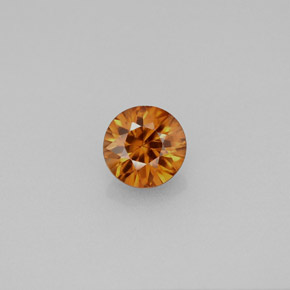 Zircone naturale arancione da 1,01 ct, taglio rotondo, VVS-VS