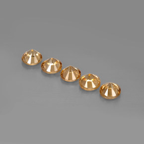 Zircone naturale arancione da  ct, taglio rotondo, VVS-VS