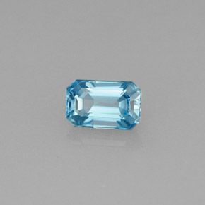 Zircone Blu naturale da 0.94 ct, Taglio smeraldo, VVS