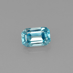 Zircone naturale blu da 0,97 ct, taglio smeraldo, VVS