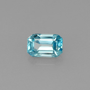 Zircone naturale blu da 0,97 ct, taglio smeraldo, VVS