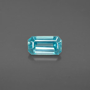 Zircone naturale blu da 0,88 ct, taglio smeraldo, VVS