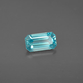Zircone naturale blu da 0,88 ct, taglio smeraldo, VVS