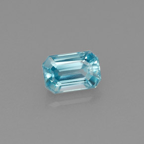 Zircone naturale blu da 1,11 ct, taglio smeraldo, VVS