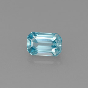 Zircone naturale blu da 1,11 ct, taglio smeraldo, VVS