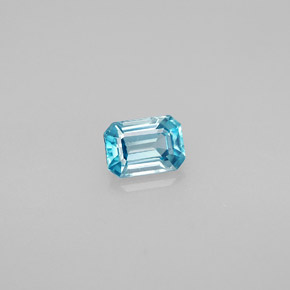 Zircone naturale blu da 1,02 ct, taglio smeraldo, VVS
