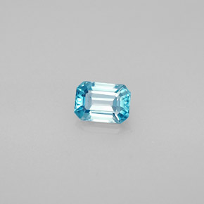 Zircone naturale blu da 1,02 ct, taglio smeraldo, VVS