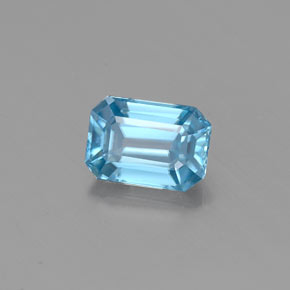 Zircone naturale blu da 0,86 ct, taglio smeraldo, VVS