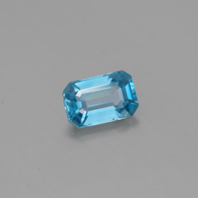 Zircone naturale blu da 0,78 ct, taglio smeraldo, VVS