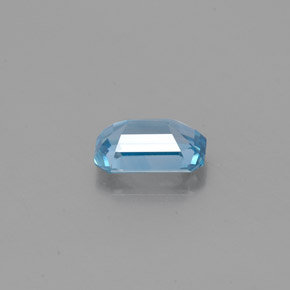 Zircone naturale blu da 0,78 ct, taglio smeraldo, VVS