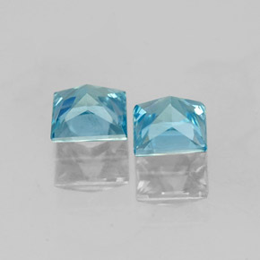 Zircone naturale blu da  ct, quadrato, VVS-VS