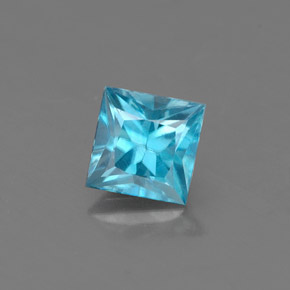 Zircone naturale blu da 0,58 ct, quadrato, VS