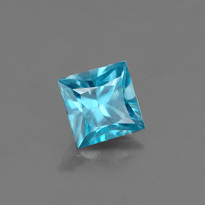 Zircone naturale blu da 0,58 ct, quadrato, VS