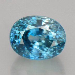 Zircone naturale blu da 5,80 ct, taglio ovale, VVS-VS