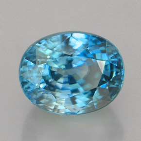 Zircone naturale blu da 5,80 ct, taglio ovale, VVS-VS