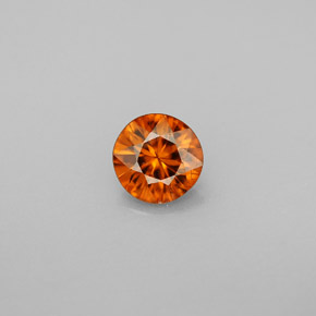 Zircone naturale arancione da 0,80 ct, taglio rotondo, VS
