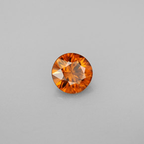 Zircone naturale arancione da 0,80 ct, taglio rotondo, VS