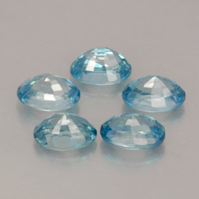 Zircone naturale blu da  ct, taglio ovale, VVS