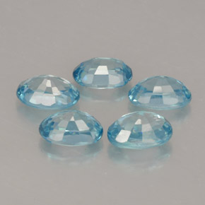 Zircone naturale blu da  ct, taglio ovale, VVS