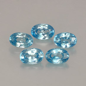 Zircone naturale blu da  ct, taglio ovale, VVS