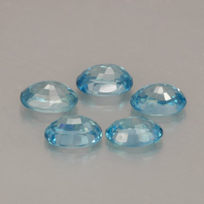 Zircone naturale blu da  ct, taglio ovale, VVS