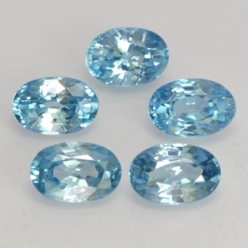 Zircone naturale blu da 4,08 ct, taglio ovale, VVS