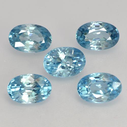 Zircone naturale blu da 4,08 ct, taglio ovale, VVS
