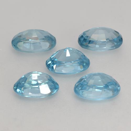 Zircone naturale blu da 4,08 ct, taglio ovale, VVS