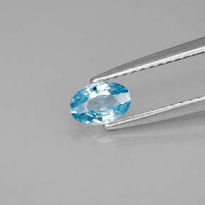 Zircone naturale blu da 0,54 ct, taglio ovale, VVS-VS