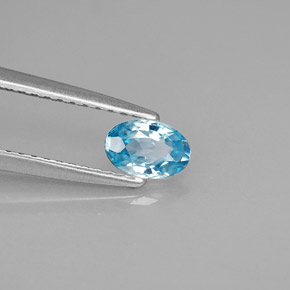 Zircone naturale blu da 0,54 ct, taglio ovale, VVS-VS