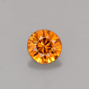 Zircone naturale arancione da 0,80 ct, taglio rotondo, VVS-VS