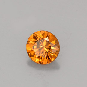 Zircone naturale arancione da 0,80 ct, taglio rotondo, VVS-VS