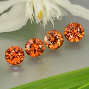Zircone naturale arancione da 3,63 ct, taglio rotondo, VS