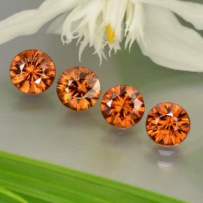 Zircone naturale arancione da 3,63 ct, taglio rotondo, VS