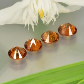 Zircone naturale arancione da 3,63 ct, taglio rotondo, VS