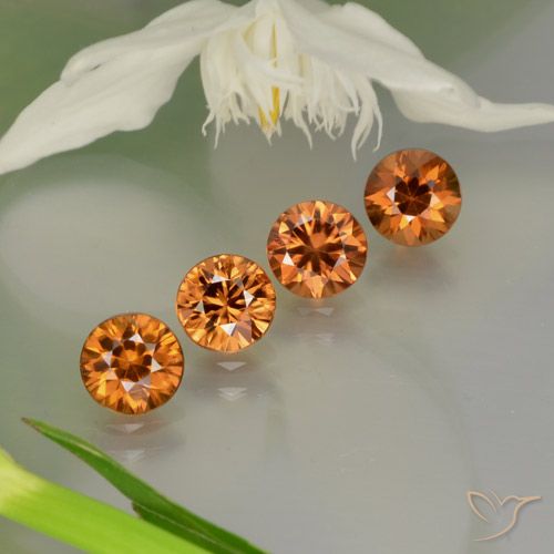 3.73ctw Naturale Medium-Dark Orange  Zircone, Rotondo, VS