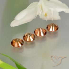 Gemme di Zircone Medium-Dark Orange  naturale da 3.73 ct, Rotondo, VS