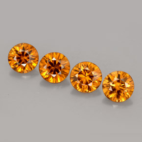 Zircone naturale arancione da  ct, taglio rotondo, VS