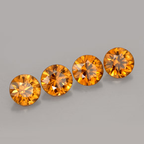 Zircone naturale arancione da  ct, taglio rotondo, VS