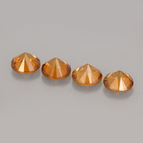Zircone naturale arancione da  ct, taglio rotondo, VS